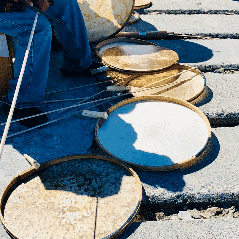 Alaska native seal drums